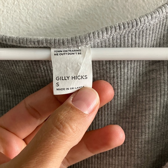 Gilly Hicks Gray Button-Up Ribbed Blouse - Picture 4 of 4